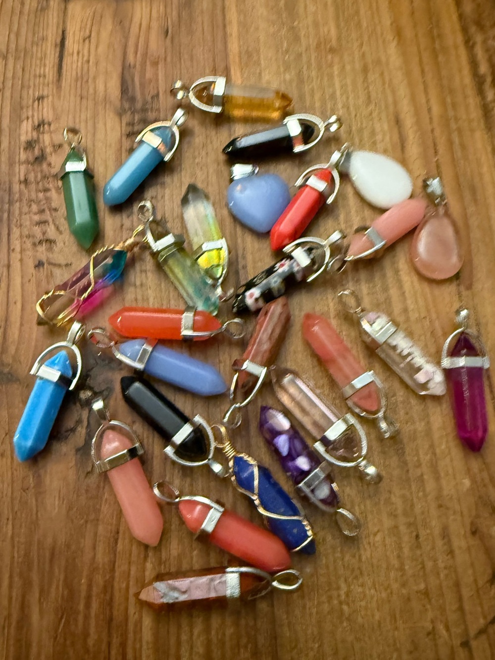 Lot Mixed Crystal & Gem Pendants - Assorted Colors all included - Picture 4 of 4